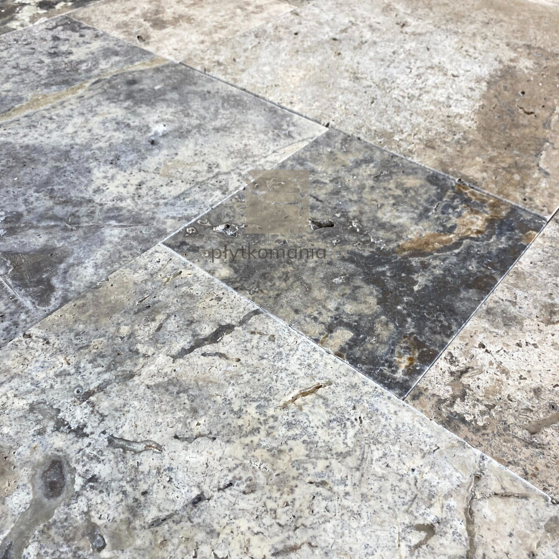 Komplet Kamienny Płytki Trawertyn ASH 0,742m2, 12mm